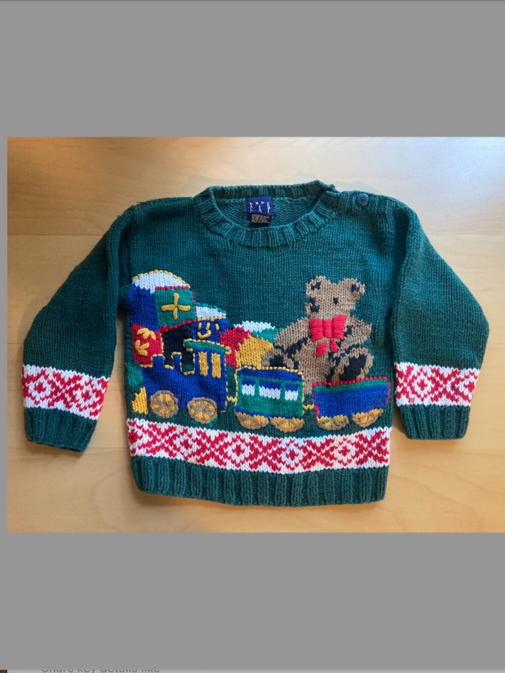 Vintage Holiday Sweater - Baby Gap Hand-knit 100% Cotton